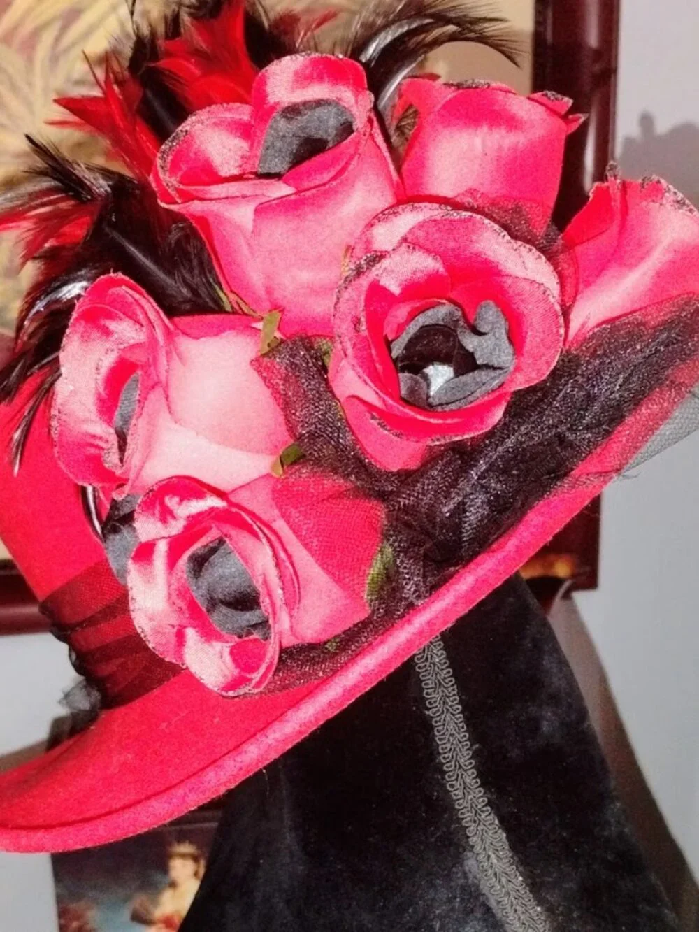 Retro Red Hat Society Wool Felt Derby Hat - Scala Handcrafted Vintage Y2K